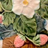 4 old and numbered dessert plates in slurry, strawberry model