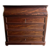 Vintage wooden toilet commode with marble top.