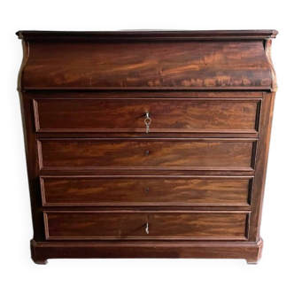 Vintage wooden toilet commode with marble top.