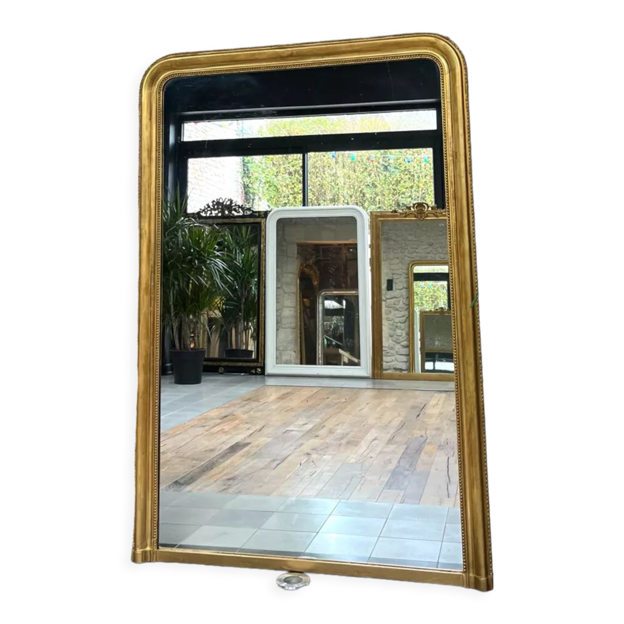 Miroir Arche Baroque Pour Mur – Cadre Doré Vintage Perlé – Dimensions 20x30 Pouces – Neuf En Fer Et Verre