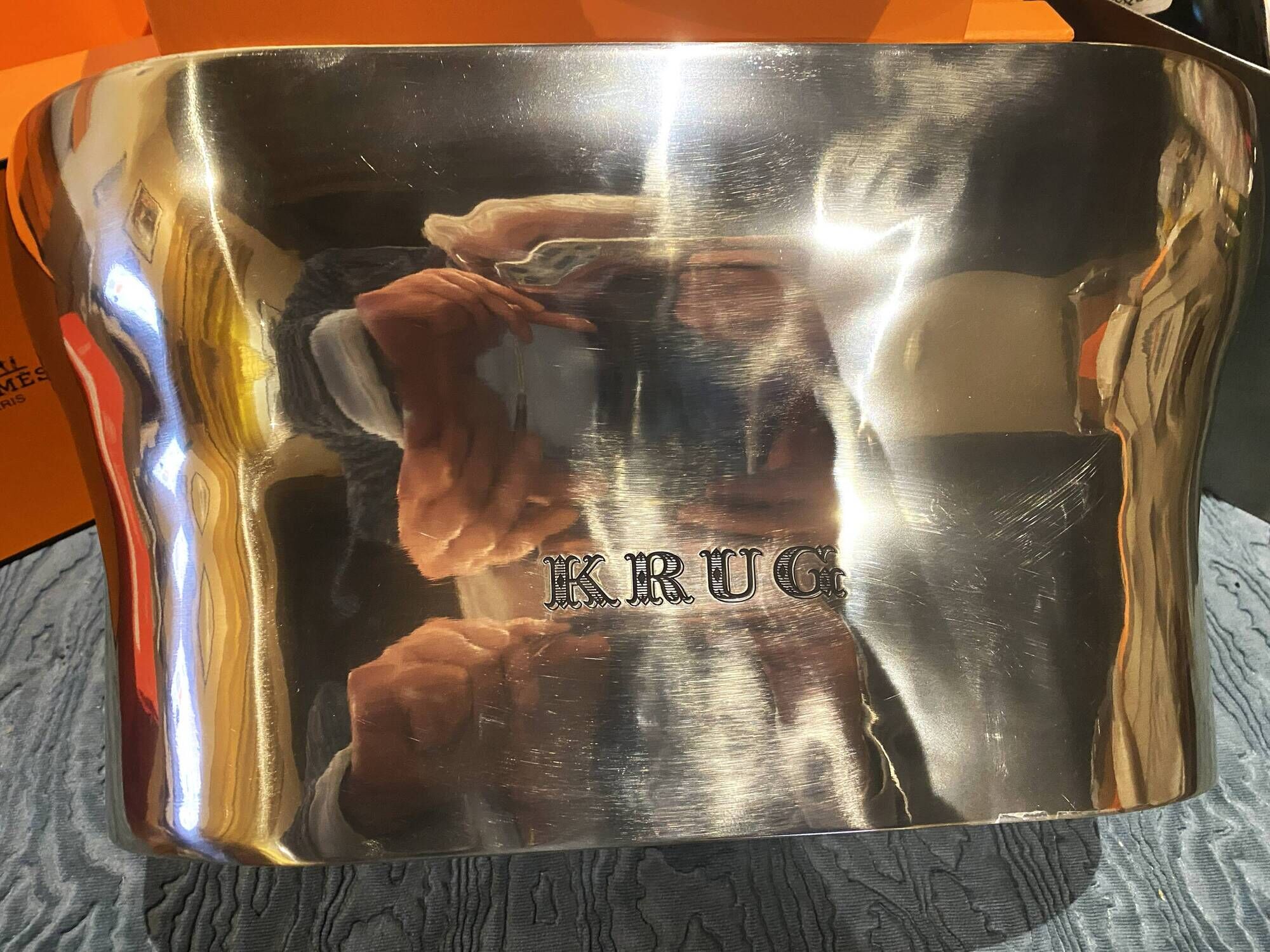 Vasque XXL KRUG in polished mirror tin Design François BAUCHET - Signed -