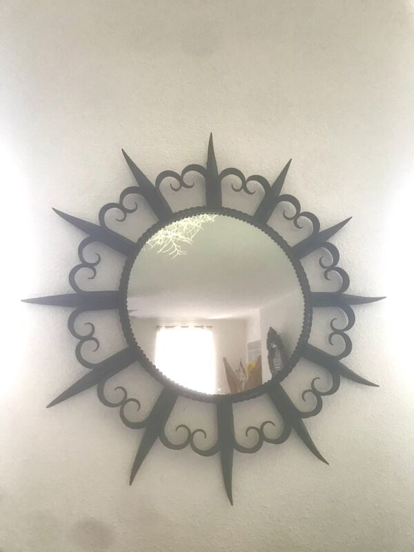 Miroir fer forgé 1960 vintage