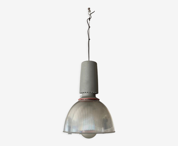 Suspension industrielle corps aluminium diffuseur méthacrylate vintage 70