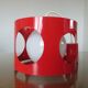 Suspension in red lacquered metal and white opaline ball 60s 70s