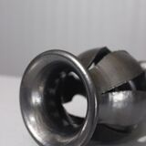 Jean Marais in Vallauris Black glazed candle holder 1970s