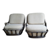 Fauteuils Chauffeuses en rotin Années 70 (*2)