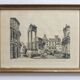 Framed lithograph reproduction drawing ruins of Rome by Antonio Carbonati vintage