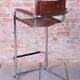 Bauhaus Bar Chair in Chromed Steel and Faux Leather, Germany, 1970s
