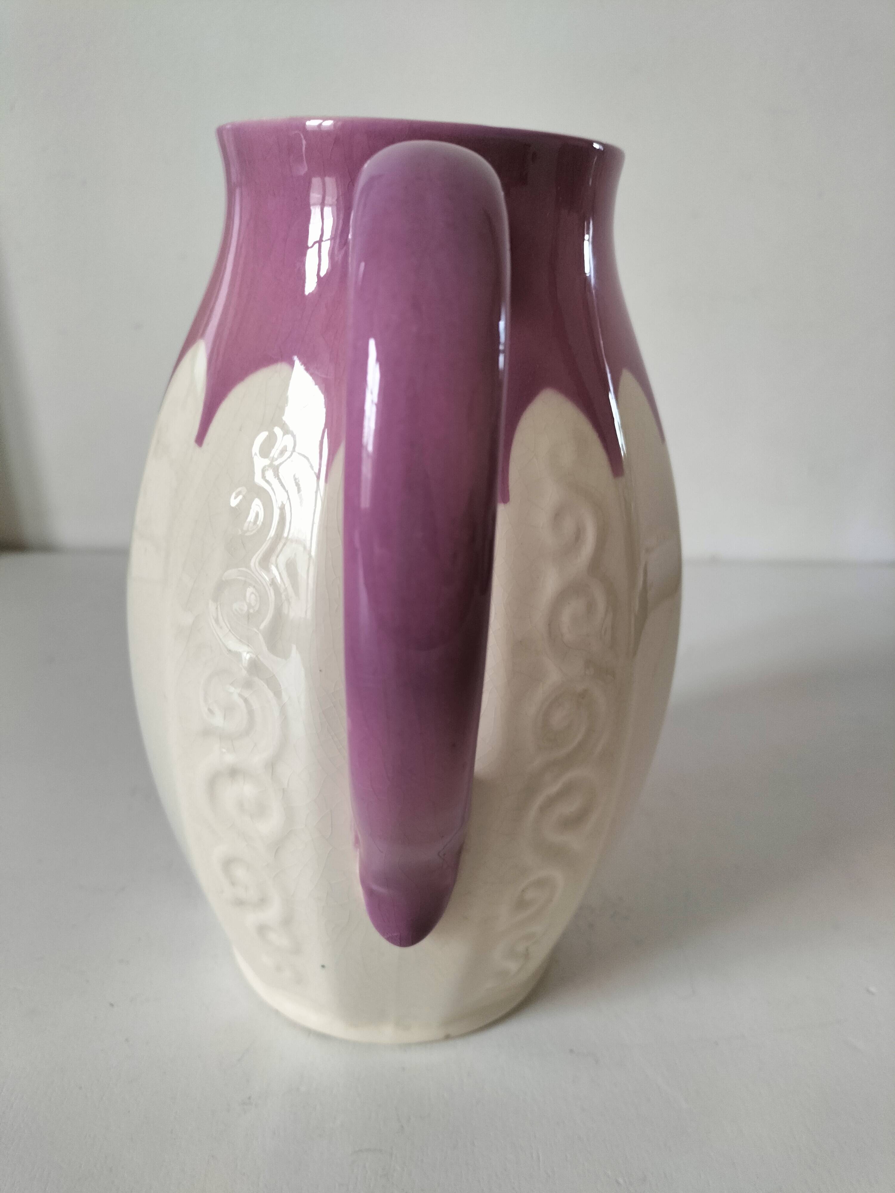 Pichet Villeroy & Boch Mettlach Ehrang, cream and plum