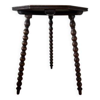 Octagonal side table with turned legs