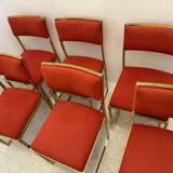 6 chaises métal doré années 70s