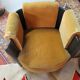 Set of 2 armchairs Art Deco 1950 velvet and blackened wood