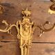 Pair of Gold Wall Sconces in Louis XVI Style from the Napoleonic III Era, Apolon, 19th Century