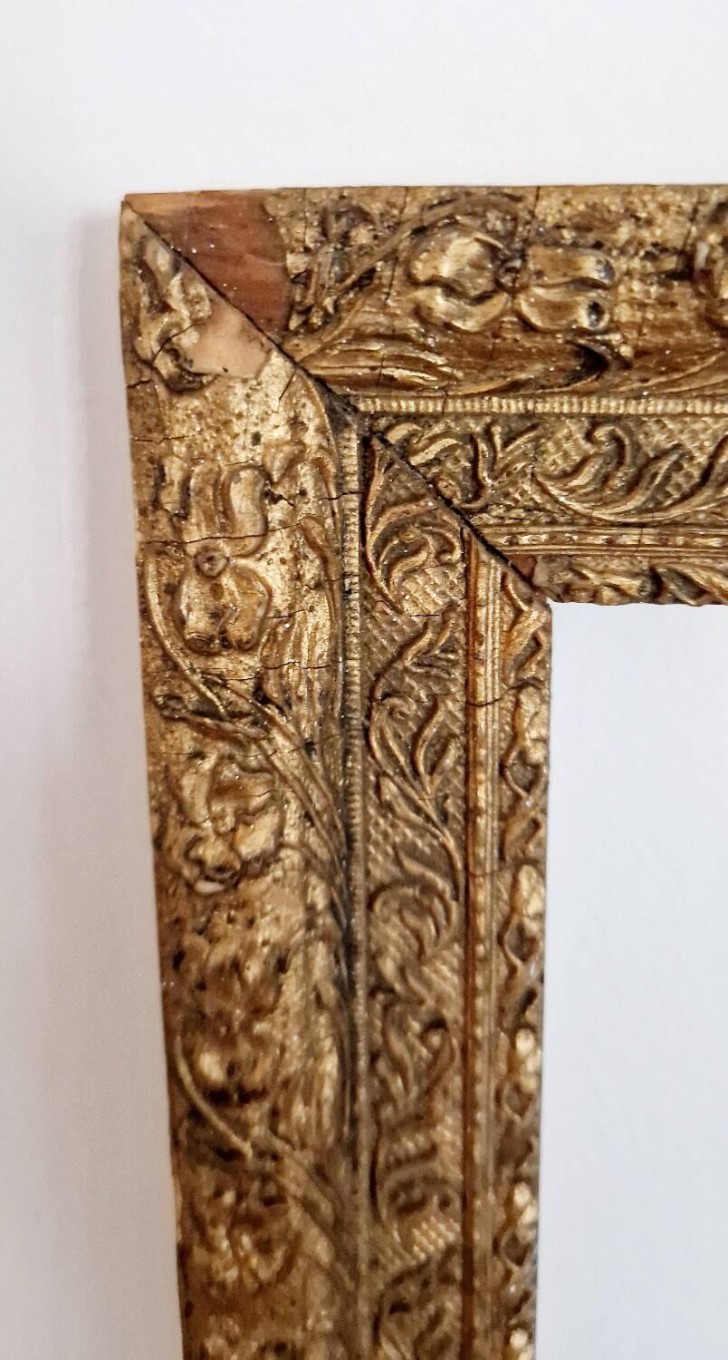 Italian-style frame in wood and gilded stucco, 19th century