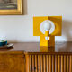 Pair of yellow Space age design table lamps, Italy, 1960s