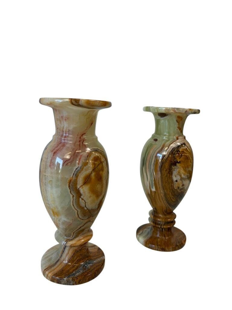 Set of 2 vintage onyx vases / decorative vase