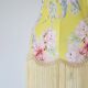 Table lamp – Vintage base and fringed floral shade