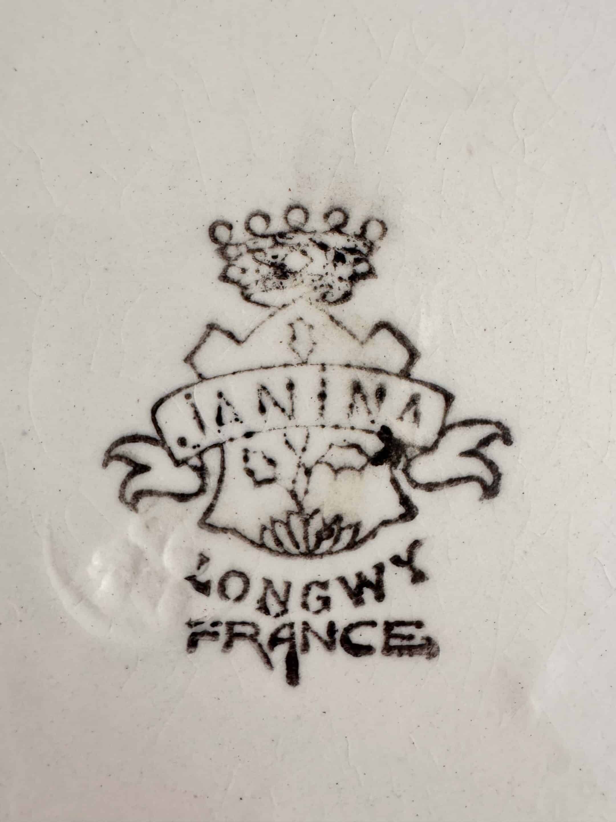 Set of 12 soup plates 1900 “Janina” Longwy