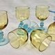 6 old two-tone George Sand wine glasses