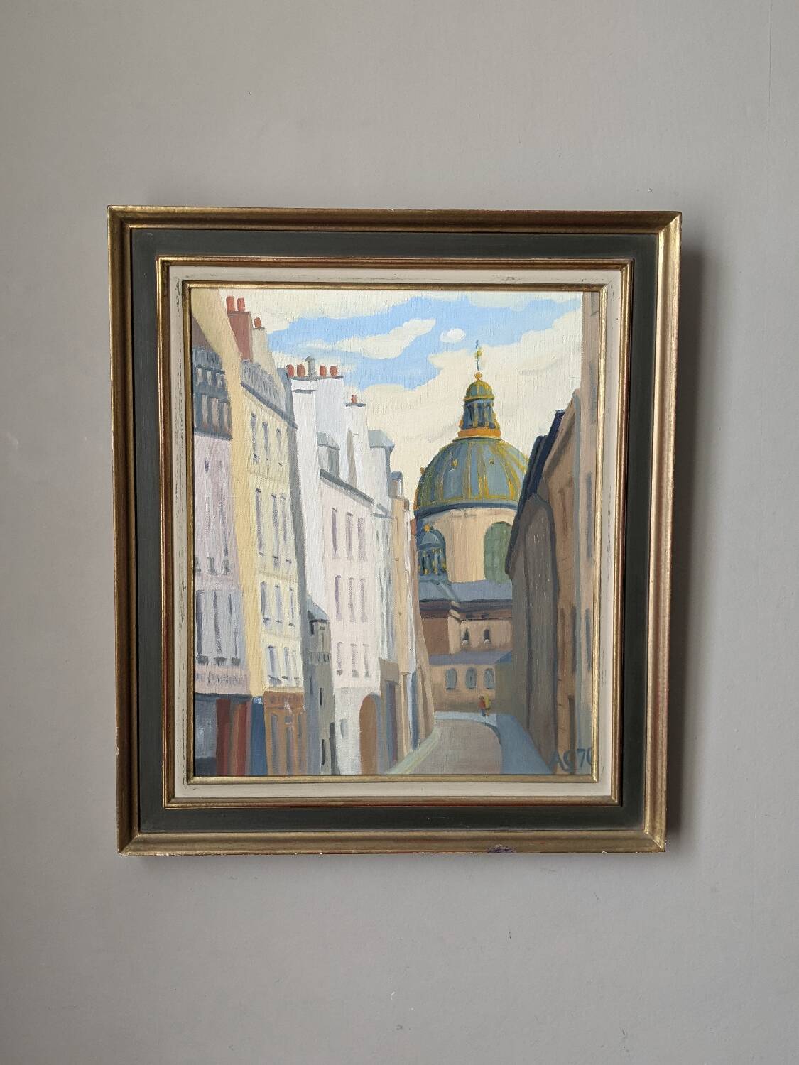 Oil on canvas street in Paris