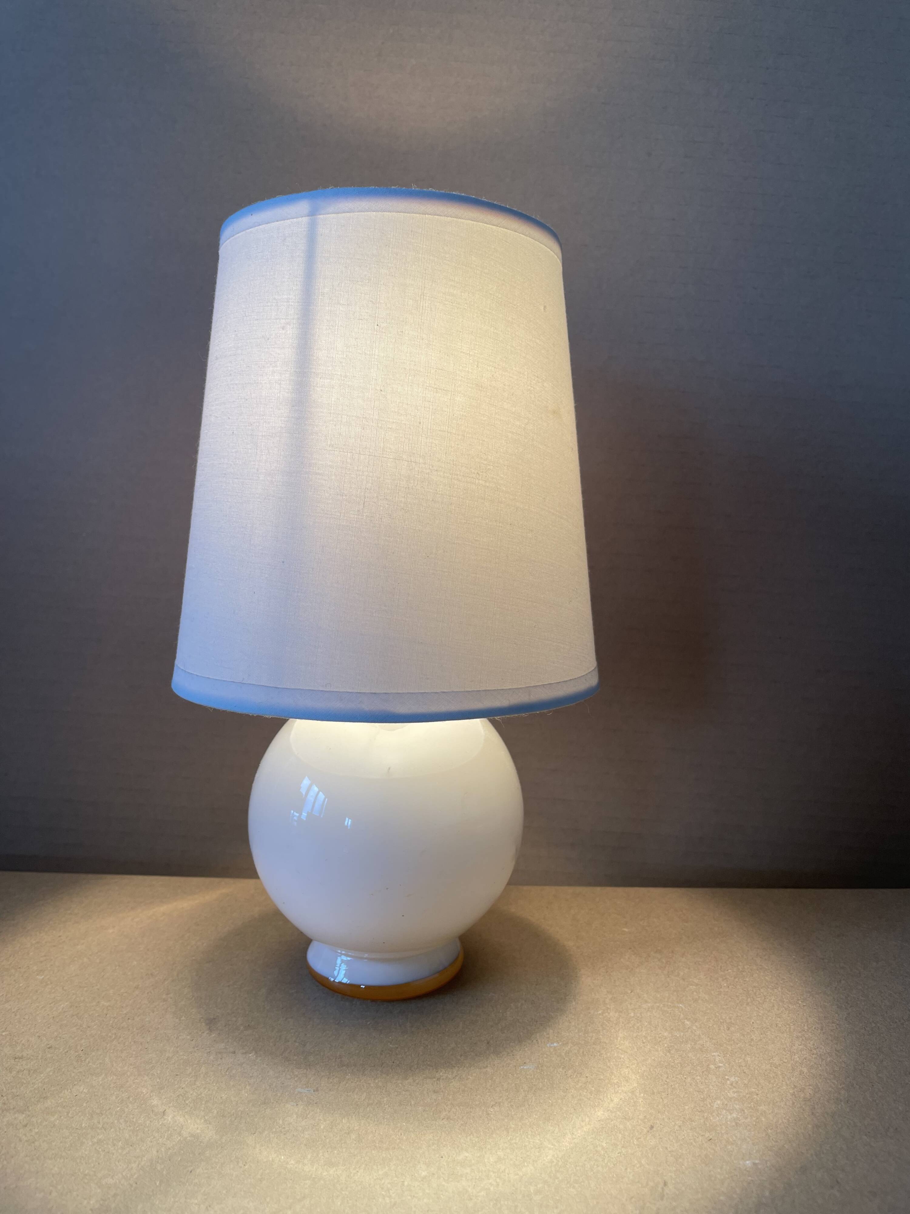 Small old glass table lamp
