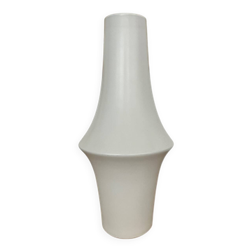 Vase contemporain céramique émaillée blanc H32cm