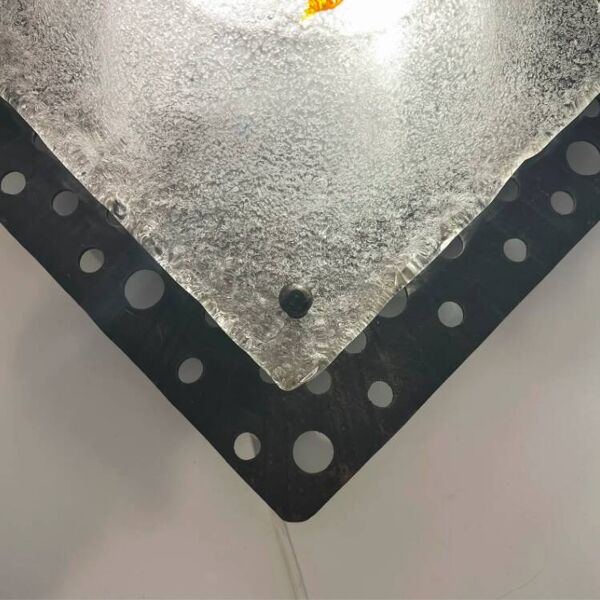 Applique (XXL) en fer forgé et verre de Murano pour Mazzega