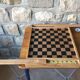 Ancien jeu de dames et jeu d'echec en bois