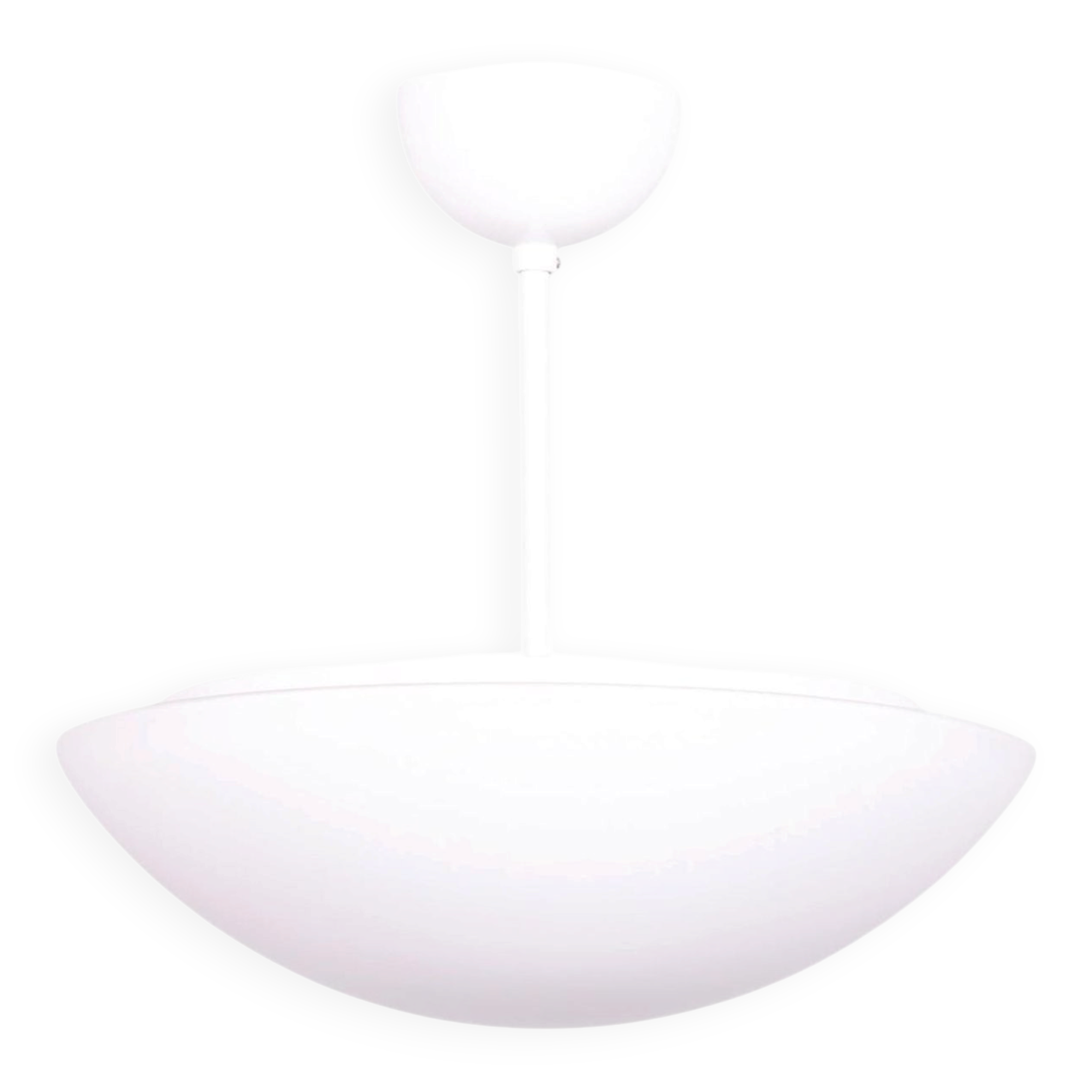 Mid-Century Chandelier in Lacquered Metal and Opal Glass, Czech, 1960s