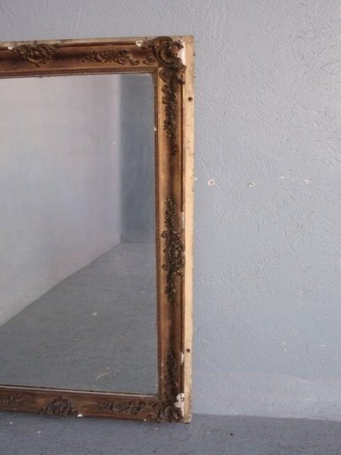 Mirror restoration Golden stucco rectangle 137 x 89 cm