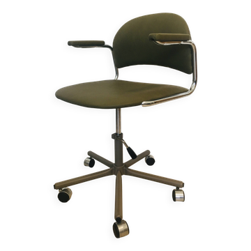 Fully Restored Olive Office Desk Chair by Kovona, Czechoslovakia 1970’s
