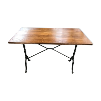 Renovated cast-iron bistro table and oak