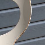 6 baumann chairs, white gull with black faux leather.