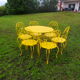 Yellow wrought iron garden room