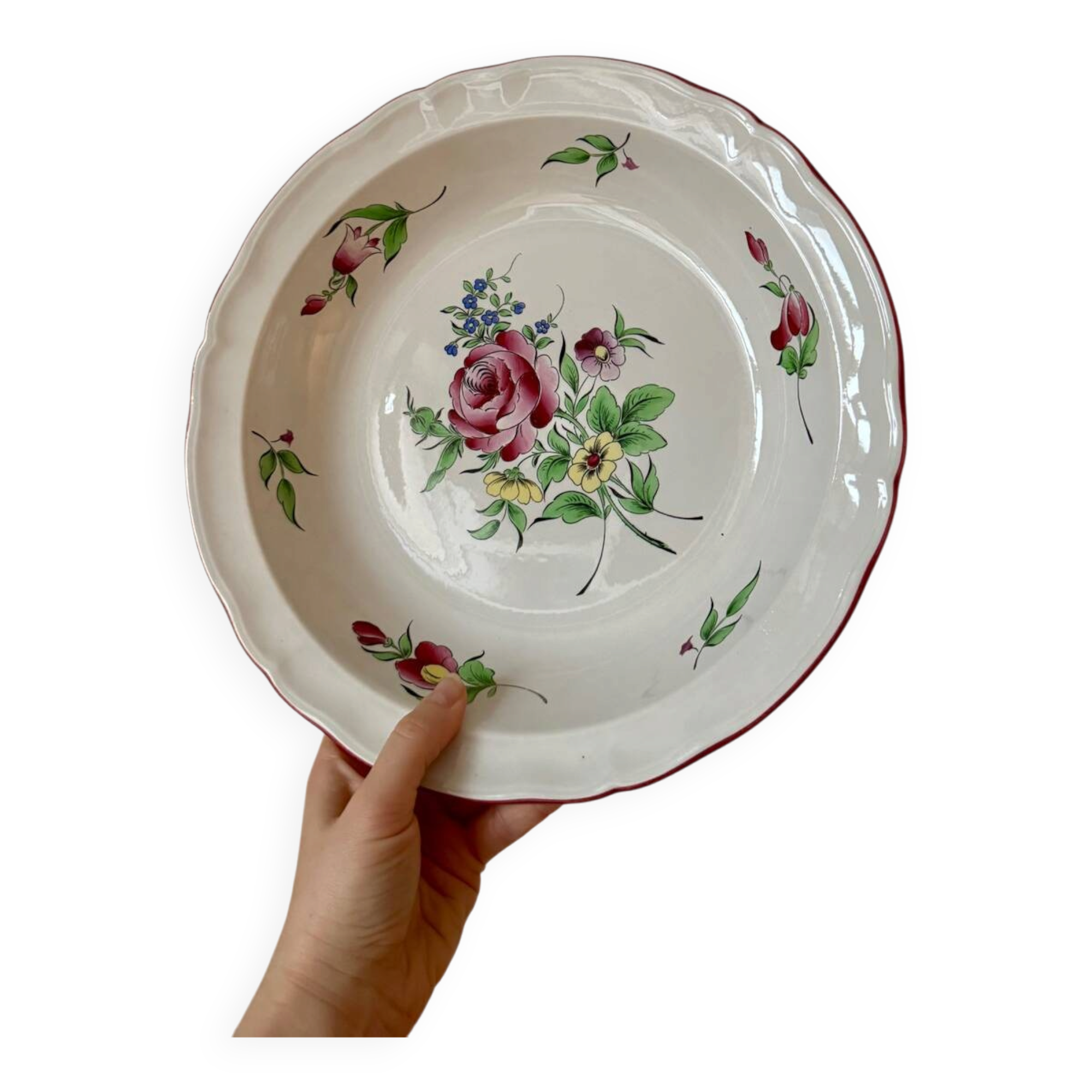 Floral shallow dish Lunéville