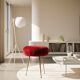 Tabouret tripode vintage "Moumoute" rouge – Pelfran – Années 60