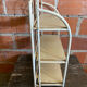 Vintage White Broken Metal Folding Shelf Unit 3 Tiers