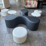 Set of coffee tables + poufs and seats - Molécule by La Cividina