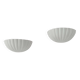 Pair of vintage shell wall lights, matte white, France 1970