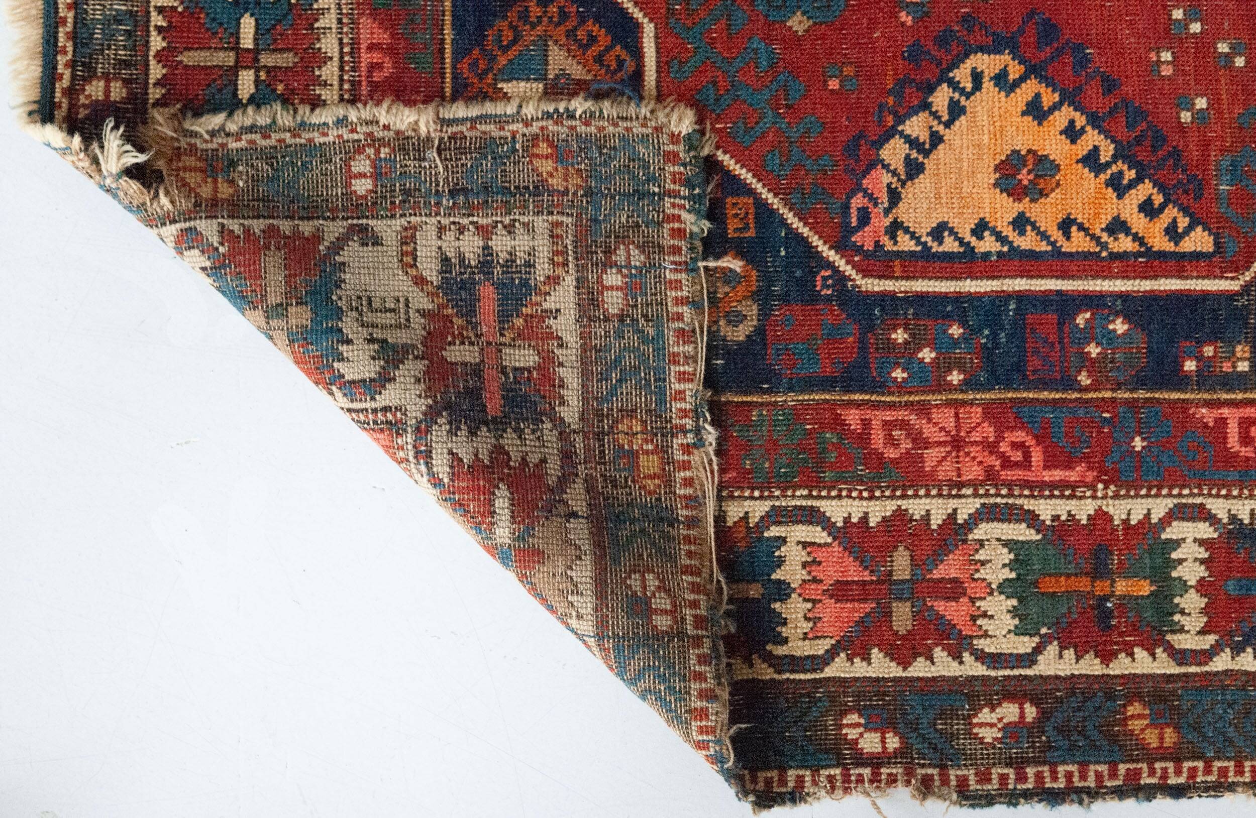 Antique Caucasian Tribal Rug - Handwoven