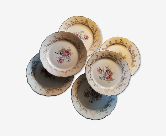 6 assiettes Digoin et Sarreguemines