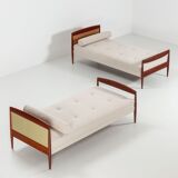 Scandinavian daybed in teak and cane Denmark 1960