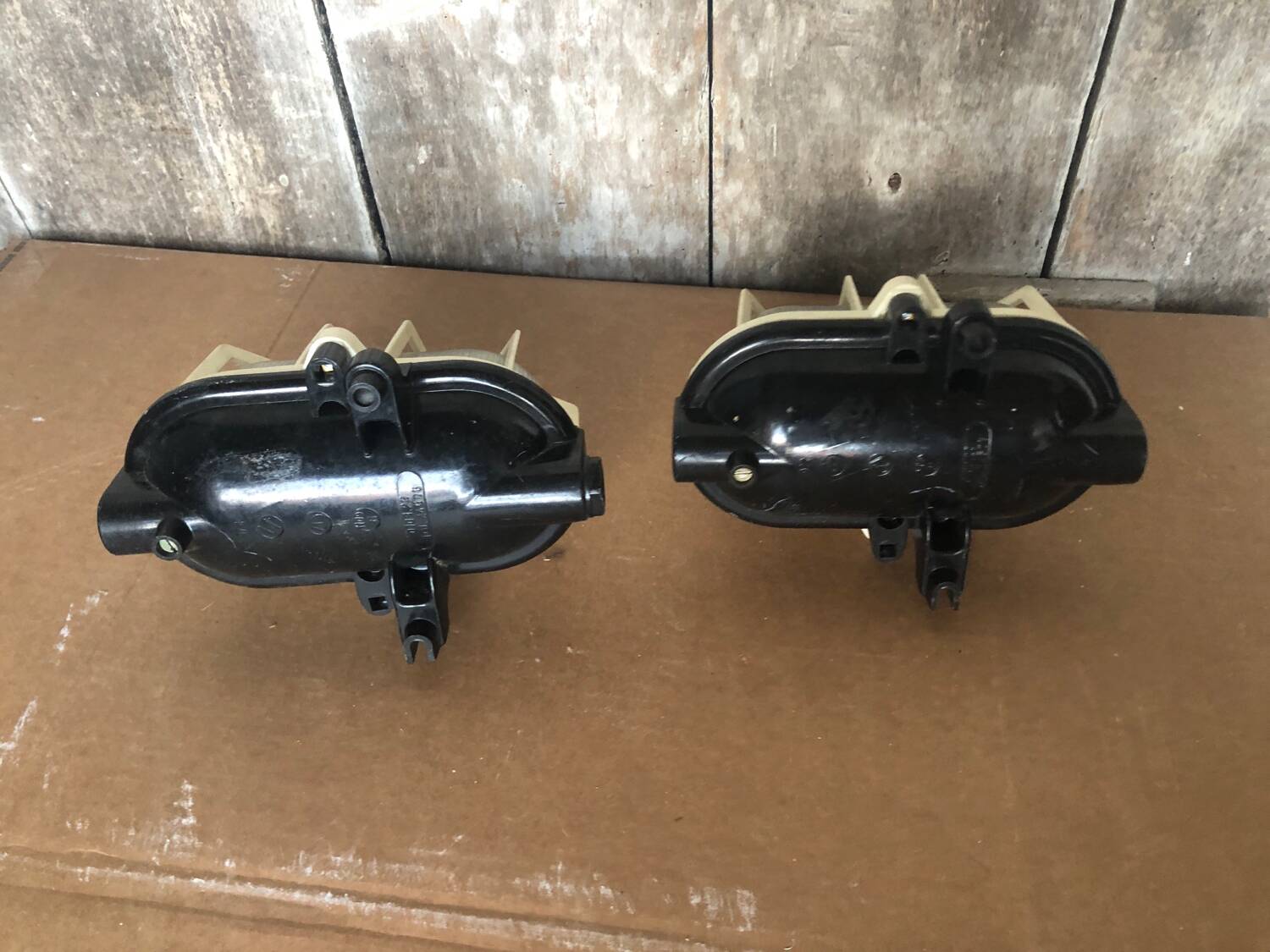 Pair Old Waterproof Bakelite Wall Lamp + Vintage White Plastic Reinforcement