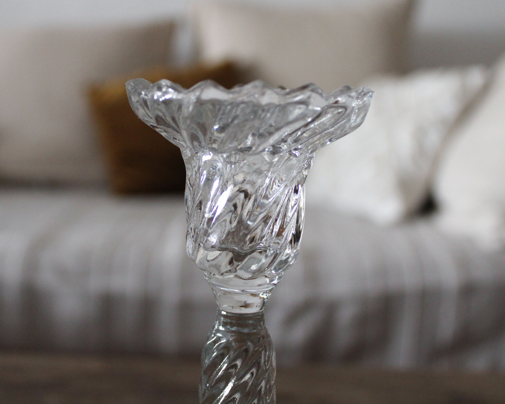 Glass candle holder