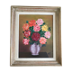 Oil on canvas: still life with bouquet of roses