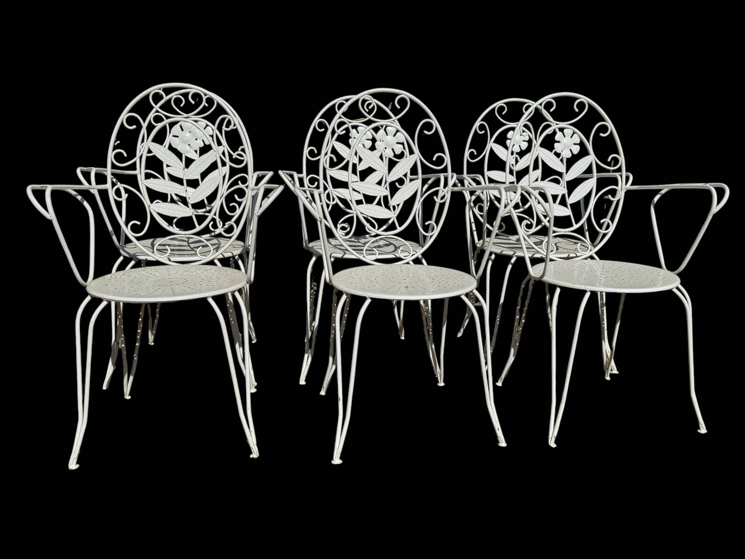 Fauteuils en fer forgé provençal des années 60, set de 6