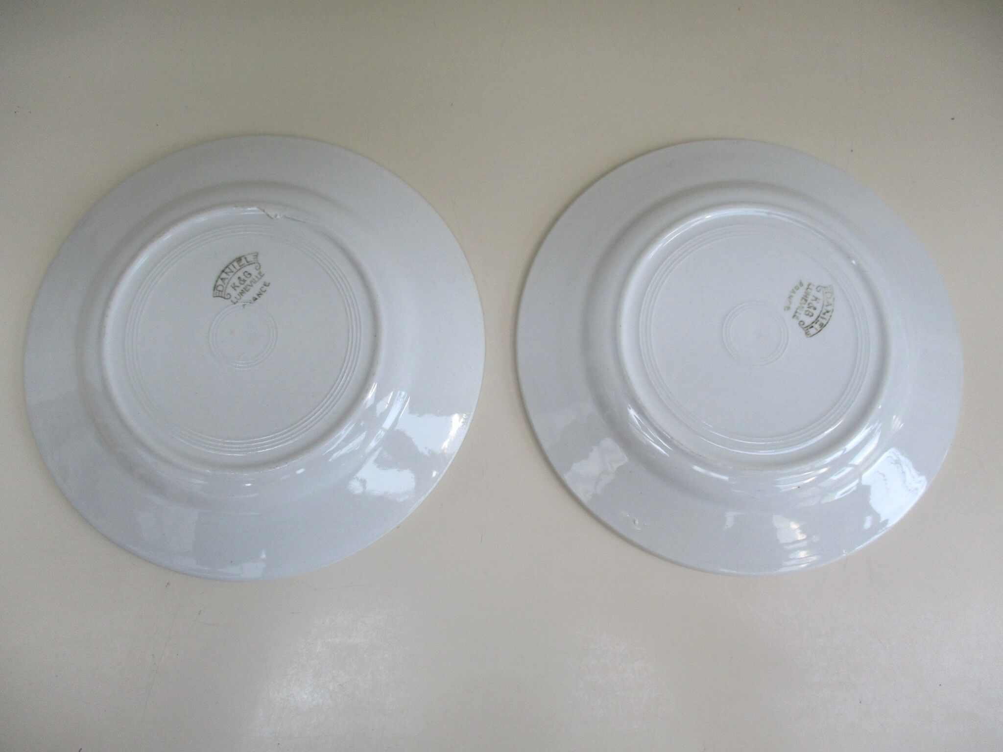 7 dessert plates in earthenware K G de Lunéville Model Danièle