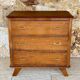 Vintage walnut chest of drawers, splayed legs, circa 1950s.
