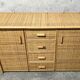 Vintage woven rattan and natural bamboo sideboard - Italy 1970s