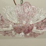 Vintage Murano glass ceiling lamp pink